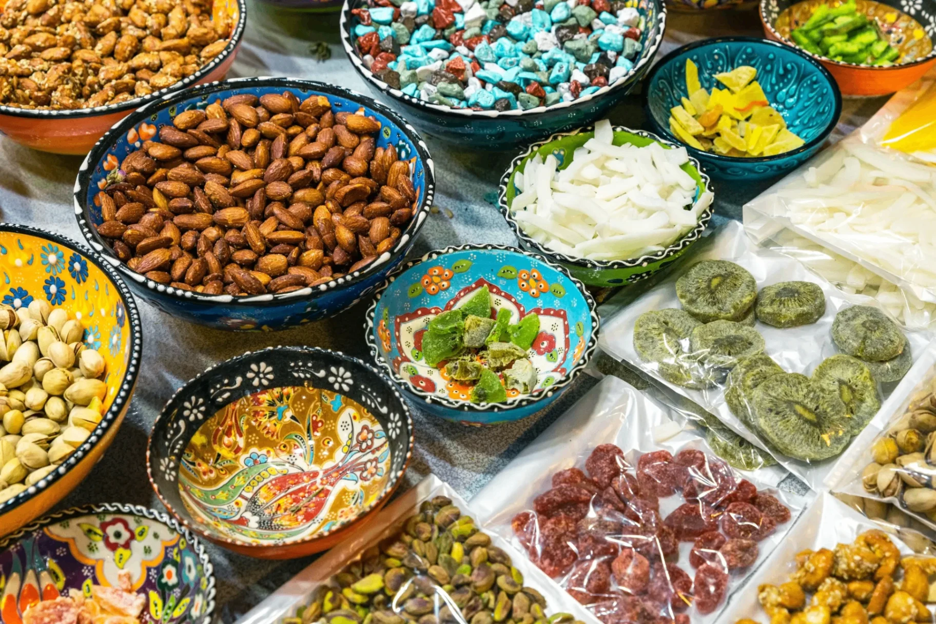 Omani nuts, dried fruits and sweets at the souq